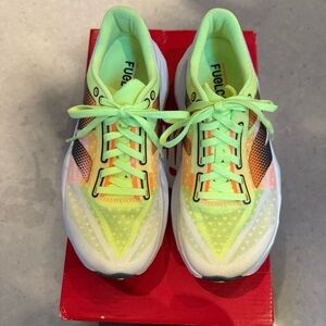 New Balance FuelCell Rebel V4 White and Green Shoes